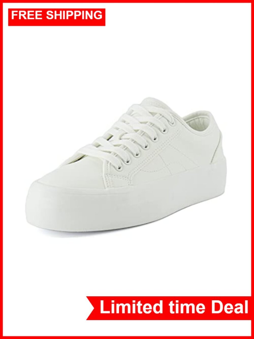 Canvas Platform Sneakers Memory Foam Lace Up Low Top